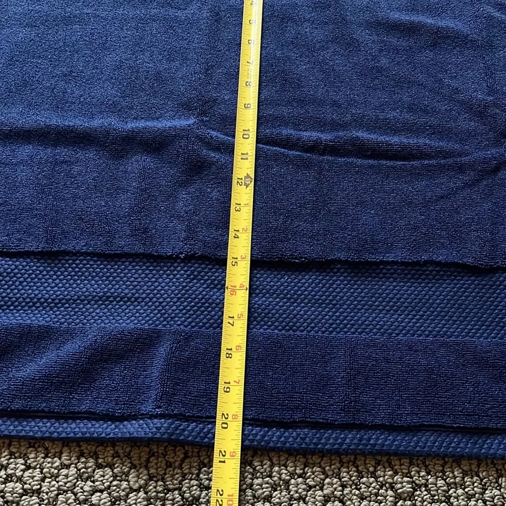 NWT Lacoste Navy Heritage Antimicrobial Cotton Tubmat Bath Rug